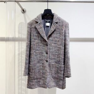 Authentic Chanel Women's Gray Tweed Coat